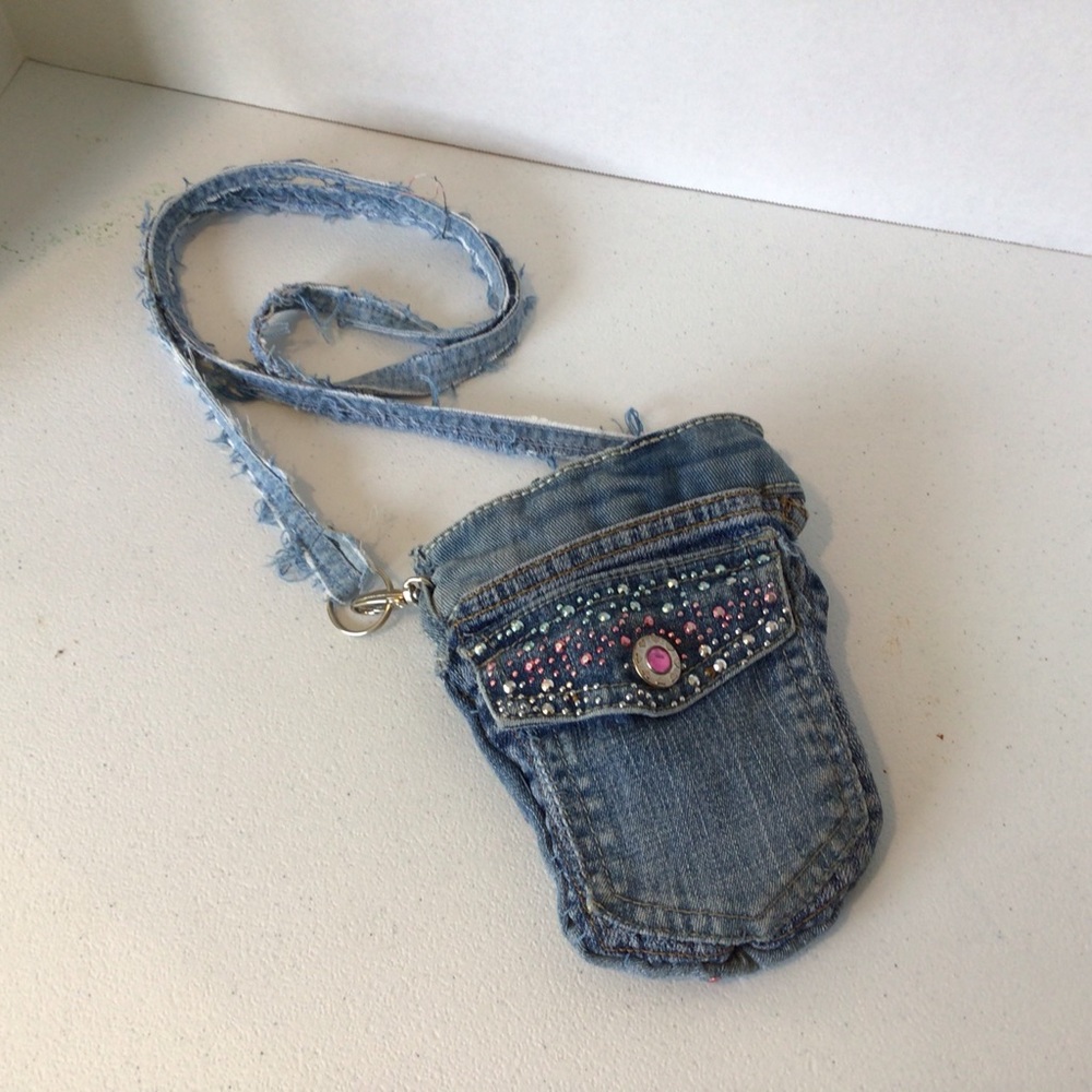 Concealed Carry Jean 5 Pocket Purse Lined Bling Snaps closure on side open top
